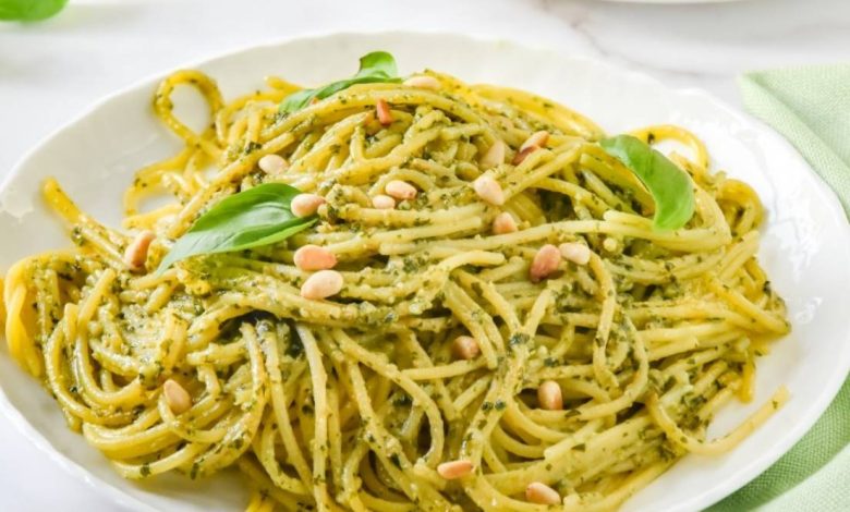 spaghetti al pesto receta