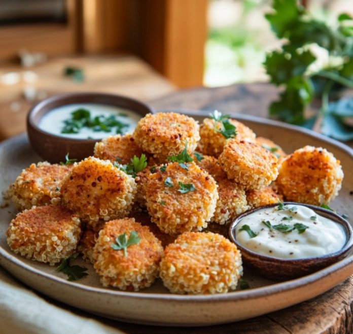 Nuggets de lentejas con costra de quinoa y parmesano