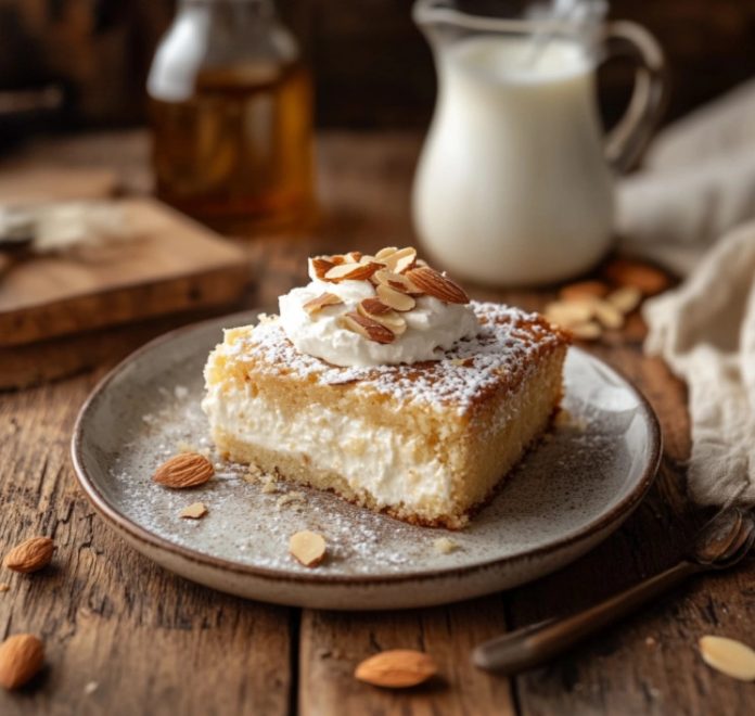 Pastel de Tres Leches al ron y almendra