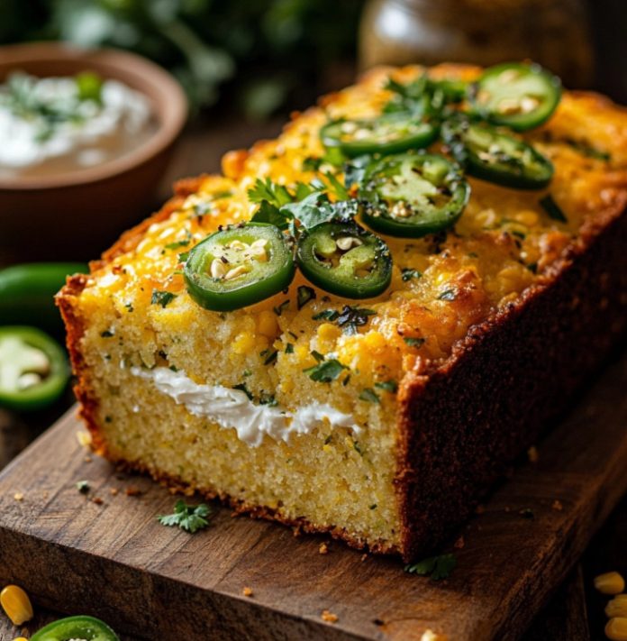 Pan de Elote y jalapeño con crema de queso